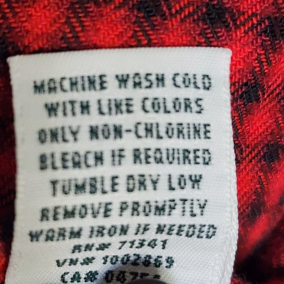LANDS END Red Black Plaid Long Sleeve Button Down Shirt Womens Size S Small - Picture 7 of 7